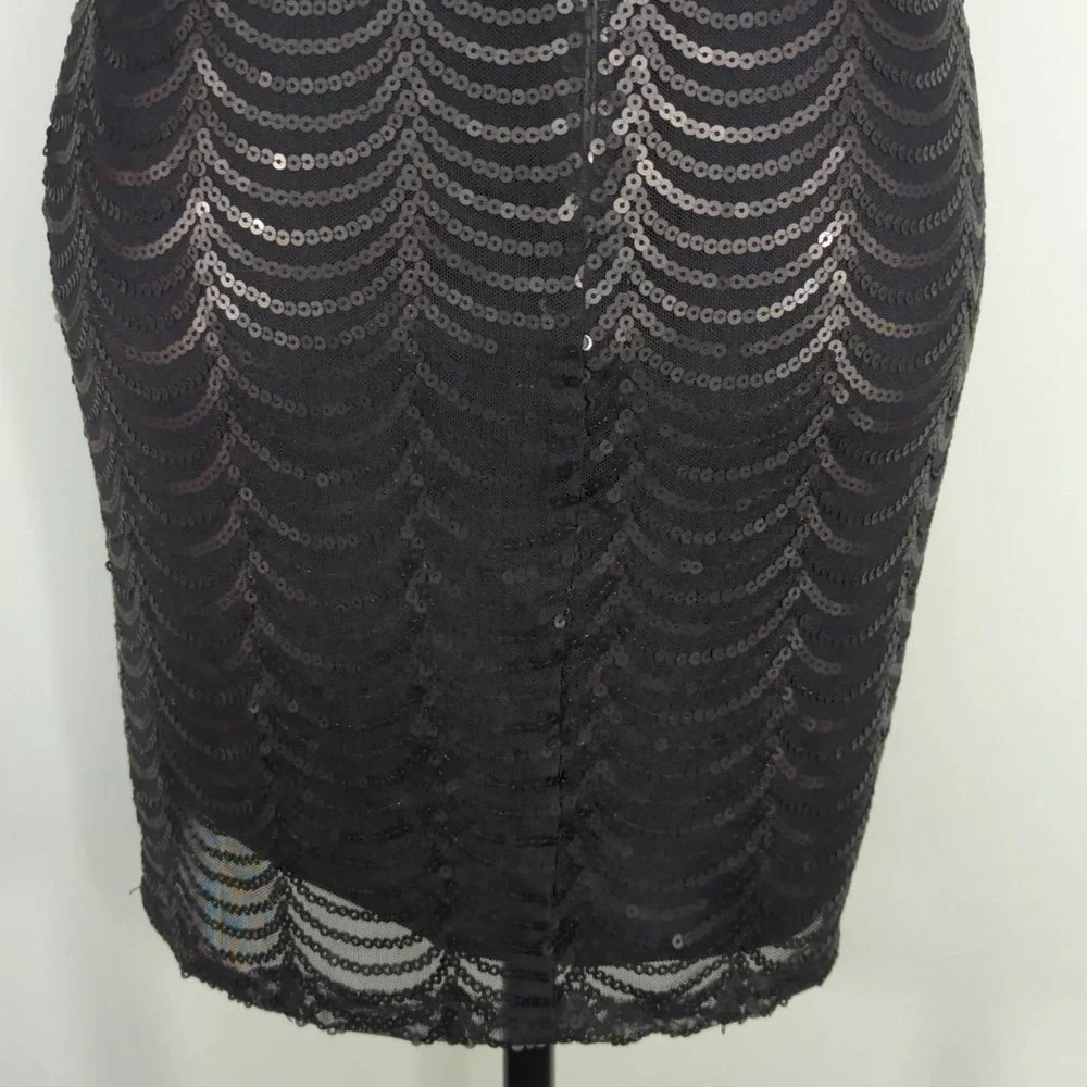Esley Black Sequins Sleeveless Dress |‎ SMALL